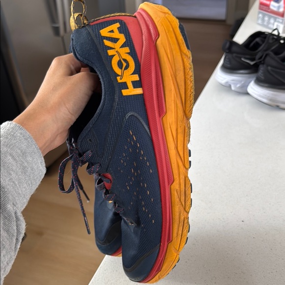 HOKA Men's Navy Blue and Orange Running Shoes - Picture 3 of 3